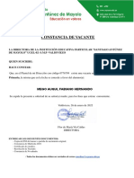 Constancia de Vacante Primaria