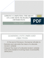 Lesson 3 Computing The Mean of A Discrete Probability Distribution