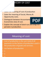 P On Theory of Cost Now