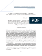 Algunas Consideraciones Sobre La Reforma Del Sistema Interamericano de Derechos Humanos