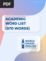 Academic Word List (Words) : - I E L T S