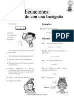 IV BIM - 1ero. Año - Guía 6 - Ecuaciones 1er Grado Con