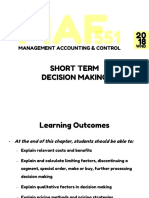 Short Term Decision Making: Management Accounting & Control