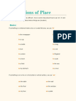 Prepositions of Place