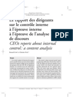 Le Controle Interne A L Epreuve de L Analyse de Discours