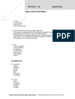 File Test 3 B Answer Key Grammar, Vocabulary, and Pronunciation