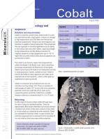 Cobalt: Definition, Mineralogy and Deposits