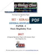 Paper - I State Eligibility Test: (Original Question Paper With Answer Key)