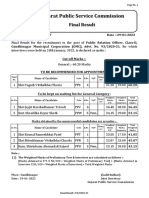 Gujarat Public Service Commission: Final Result