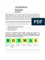 Mathematical Operations: Notes and Examples