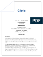 Frsa Assesment Company Name: Cipla Financial Reporting, Statements and Analysis