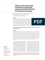 Validation of The Amyotrophic Lateral Sclerosis Assessment Questionnaire (ALSAQ-40) Scale in The Portuguese Language