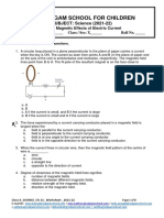 Science - CH 13 Magnetic Effects of Electric Current - Worksheet