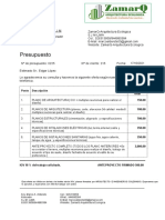 Presupuesto Zamarq