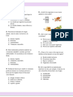 Examen Diagnóstico C. Naturales Sexto