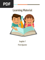 Learning Material: English 7 First Quarter