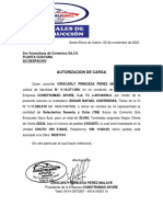 Autorizacion Retiro de Cemento Ensacado Planta Guayana