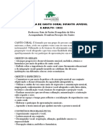 Plano de Aula de Canto Coral Infanto Juvenil e Adulto