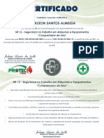 Certificado Denilson NR 12 Compactador de Solo