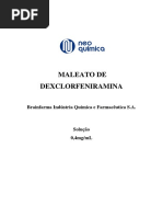 Maleato de Dexclorfeniramina: Brainfarma Indústria Química e Farmacêutica S.A