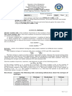 General Chemistry 1 Week 2 Activity Sheets