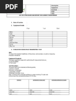 Site Test Procedure and Report For Current Transformer: 1. Date of Erection 2. Equipment Details