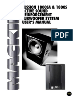 FUSSION 1800SA & 1800S Active Sound Reinforcement Subwoofer System User'S Manual