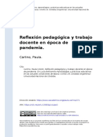 Carlino, Paula (2020) - Reflexión Pedagógica y Trabajo Docente en Época de Pandemia