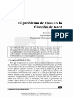 El Problema de Dios en La Filosofía de Kant