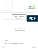 Matem Aticas Aplicadas: Tarea - Unidad 3