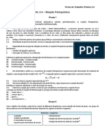 Ficha de Trabalho Prática 2.4 - Reação Fotoquímica