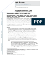 Dumas Et Al., 2006 - Usou R24h - Assessment of Analytical Reproducibility of 1H NMR