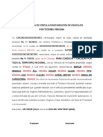 Autorización para Circulacion de Vehículos