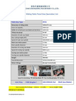 ZDV6 Sliding Table Panel Saw Quotation List