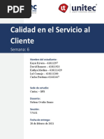 Servicio Al Cliente, Semana #7, Grupo #5, Wendys