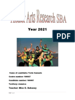 Theatre Arts Research SBA by Tevin Samuels