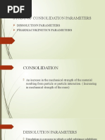 Study of Consolidation Parameters: Dissolution Parameters Pharmacokinetics Parameters