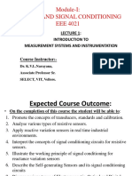 Module-I: Sensors and Signal Conditioning EEE 4021: Introduction To Measurement Systems and Instrumentation