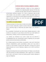 Manejo y Resolución de Conflictos en El Ambiente Laboral