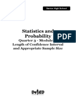 Statistics and Probability: Quarter 3 - Module 8: Length of Confidence Interval and Appropriate Sample Size