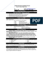 Classroom Management Plan: James F. Byrnes High School