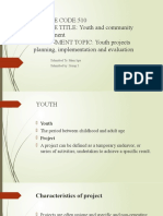 Youth Projects Planning, Implementation and Evaluation