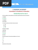 Class 5 Scholarship Test