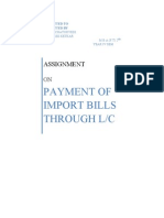 Payment of Import Bills Through L/C: Assignment