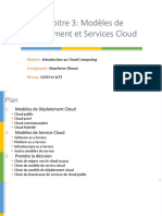 Chapitre 3: Modèles de Déploiement Et Services Cloud: Matière: Enseignante: Niveau