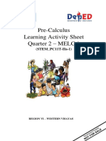 Pre-Calculus Learning Activity Sheet Quarter 2 - Melc 1: (Stem - Pc11T-Iia-1)