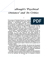 Bullough's 'Psychical Distance' and Its Critics