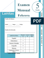 5to Grado - Examen Mensual Febrero (2020-2021)