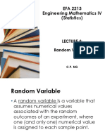 EFA 2213 Engineering Mathematics IV (Statistics) : Random Variables