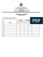 Department of Education: Teacher'S Logbook